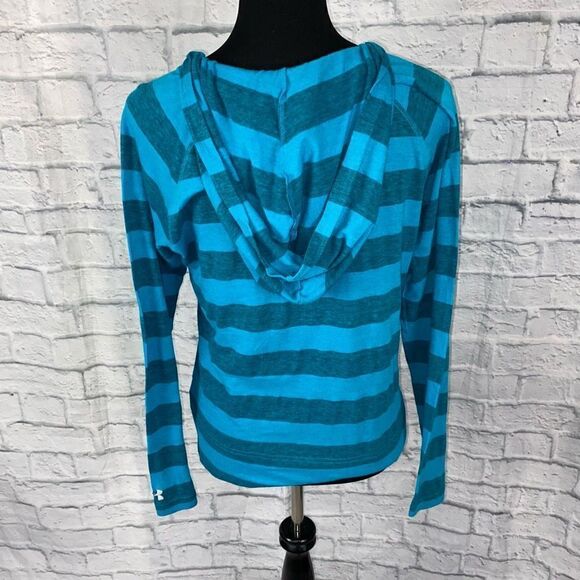 Under armour semi fitted Longsleeve striped hoodie women sz L - Picture 4 of 11
